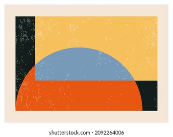 Minimal 20s geometric design poster, vector template with primitive shapes