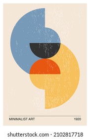 Minimales geometrisches Design-Poster der 20er Jahre, Vektorvorlage mit primitiven Formen