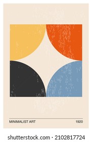Minimales geometrisches Design-Poster der 20er Jahre, Vektorvorlage mit primitiven Formen