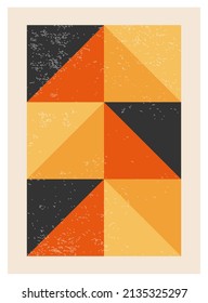 Minimal 20s geometric design poster with primitive shapes