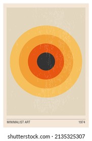Afiche de diseño geométrico mínimo de los años 20, plantilla vectorial con formas primitivas