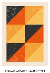 Minimal 20s geometric design poster with primitive shapes