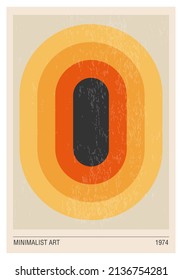 Afiche de diseño geométrico mínimo de los años 20, plantilla vectorial con formas primitivas