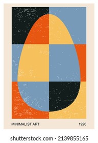 Minimal 20s geometric design poster, vector template with primitive shapes