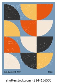 Minimales geometrisches Design-Poster der 20er Jahre, Vektorvorlage mit primitiven Formen