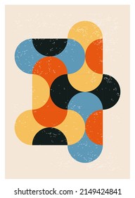 Minimales geometrisches Design-Poster der 20er Jahre, Vektorvorlage mit primitiven Formen