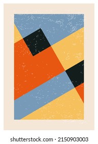 Minimal 20s geometric design poster with primitive shapes