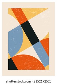 Minimales geometrisches Design-Poster der 20er Jahre, Vektorvorlage mit primitiven Formen