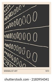 Minimal 20s geometric design poster with primitive shapes