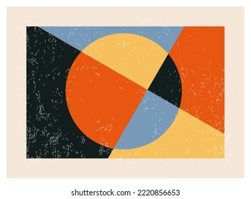 Minimales geometrisches Design-Poster der 20er Jahre, Vektorvorlage mit primitiven Formen