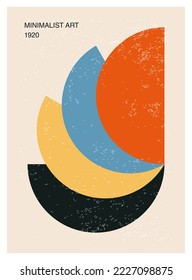 Minimales geometrisches Design-Poster der 20er Jahre, Vektorvorlage mit primitiven Formen