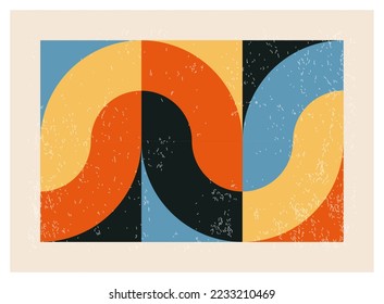 Minimales geometrisches Design-Poster der 20er Jahre, Vektorvorlage mit primitiven Formen