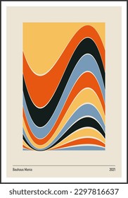 Minimal geometrisches Design-Poster der 20er Jahre, Vektorvorlage mit primitiven Farben