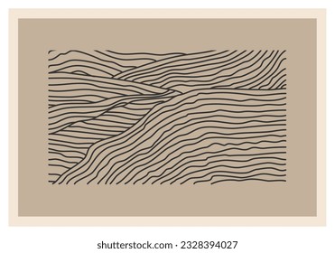 Minimal 20s geometric design poster, vector template with primitive shapes