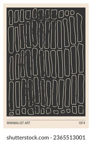 Minimal 20s geometric design poster with primitive shapes