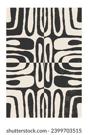 Minimal 20s geometric design poster, vector template with primitive shapes