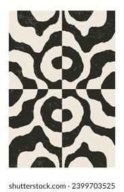 Minimal 20s geometric design poster, vector template with primitive shapes