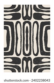 Minimal 20s geometric design poster, vector template with primitive shapes