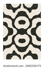 Minimal 20s geometric design poster, vector template with primitive shapes
