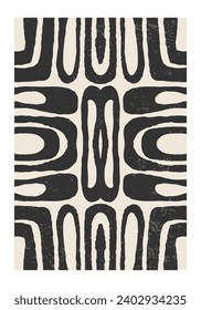 Minimal 20s geometric design poster, vector template with primitive shapes