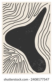 Minimal 20s geometric design poster, vector template with primitive shapes