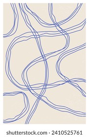 Minimal 20s geometric design poster, vector template with primitive shapes