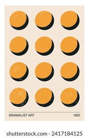Minimal 20s geometric design poster, vector template with primitive shapes