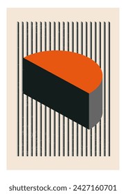 Minimal 20s geometric design poster, vector template with primitive shapes