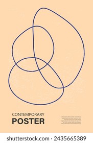 Minimal 20s geometric design poster, vector template with primitive shapes
