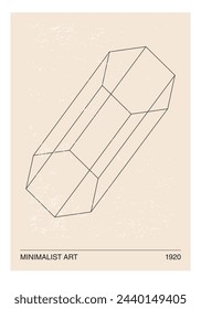 Minimal 20s geometric design poster, vector template with primitive shapes