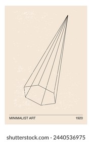 Póster de diseño geométrico Minimal 20s, plantilla vectorial con formas primitivas