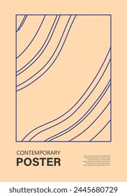 Póster de diseño geométrico minimalista de los años 20, Plantilla de Vector con Formas de arte lineal