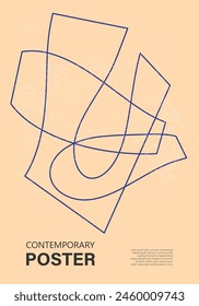Minimal 20s geometric design poster, vector template with primitive shapes