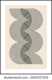 Minimal 20s geometric design poster, vector template with primitive shapes