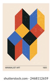 Póster de diseño geométrico Minimal 20s, Plantilla de Vector con Formas primitivas