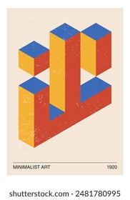 Minimal 20s geometric design poster
