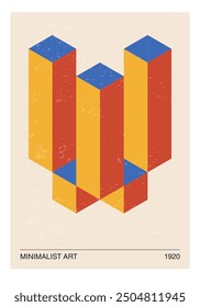 Cartel de diseño geométrico mínimo de los años 20