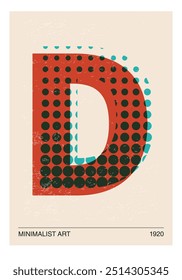 Cartaz de design geométrico mínimo de 20s