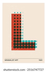 Cartaz de design geométrico mínimo de 20s