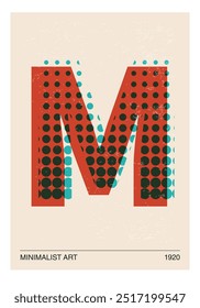 Cartaz de design geométrico mínimo de 20s