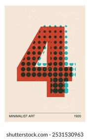 Cartaz de design geométrico mínimo de 20s