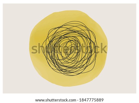 Minimal 20s geometric design poster, vector template with primitive shapes elements, modern hipster style