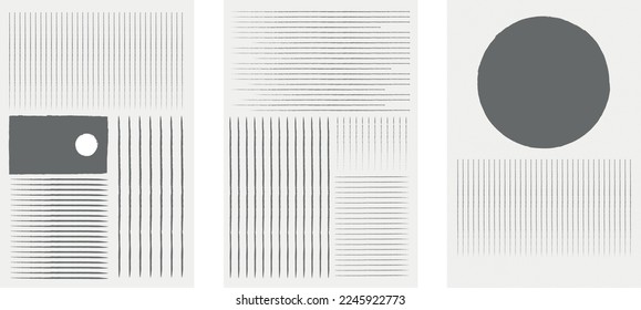 Minimal 20s geometric design posters, vector template