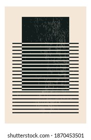 Diseño de afiches geométricos mínimo de los años 20, plantilla vectorial con elementos primitivos, estilo hipster moderno
