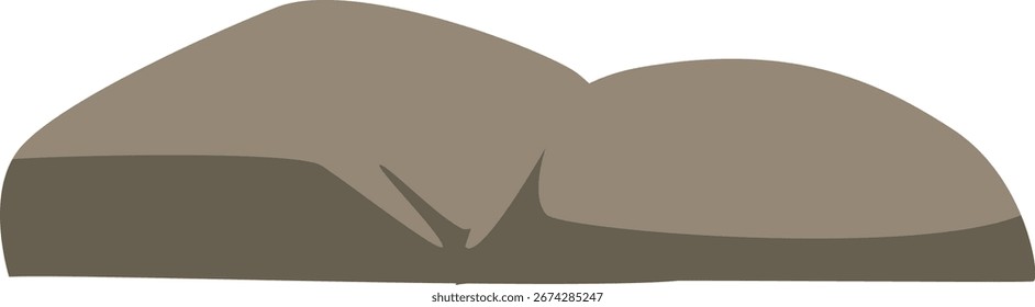 Ilustración mínima en 2D de una Grande losa de piedra. Ideal para fondos, texturas del terreno, escenas naturales o temas geológicos.
