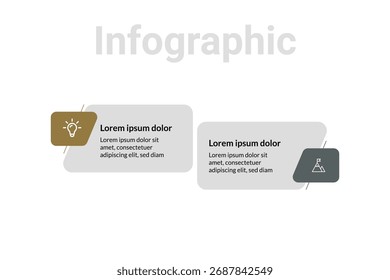 Minimal 2-Step Workflow Infographic, Professional Business Strategy Timeline for Planning, Growth, and Presentation-Ready Visuals