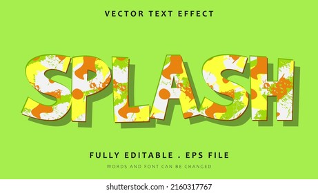 Minimal 3d Abstract Colorful Grunge Paint Word Splash Editable Text Effect. Effect Saved In Graphic Style