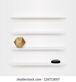 Minimal 3d bookshelf design vector