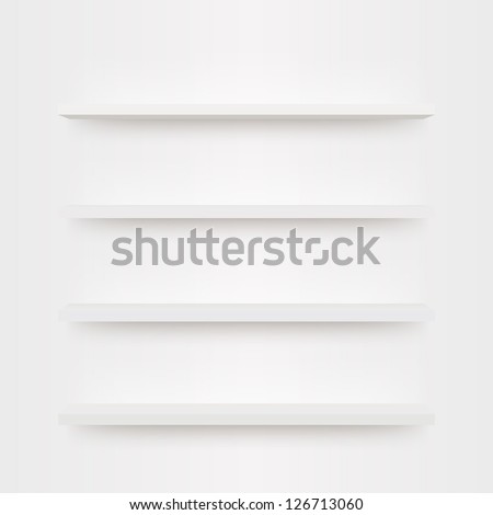 Minimal 3d bookshelf design vector