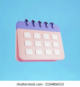 Minimal 3d Calendar Icon Illustration